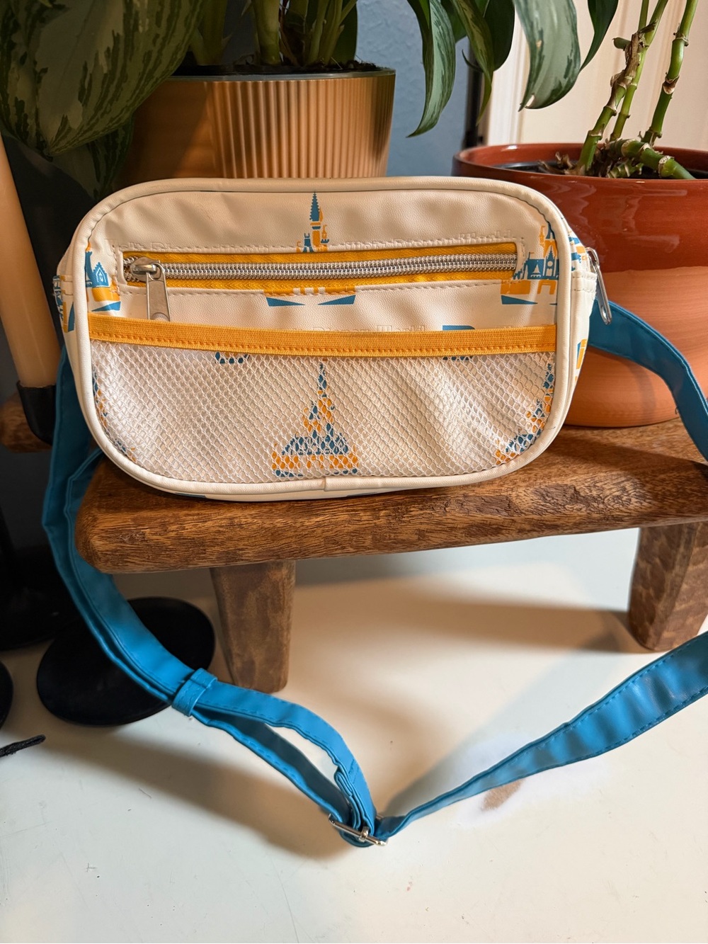 Walt Disney World Crossbody Bag with Yellow and Blue Accents
